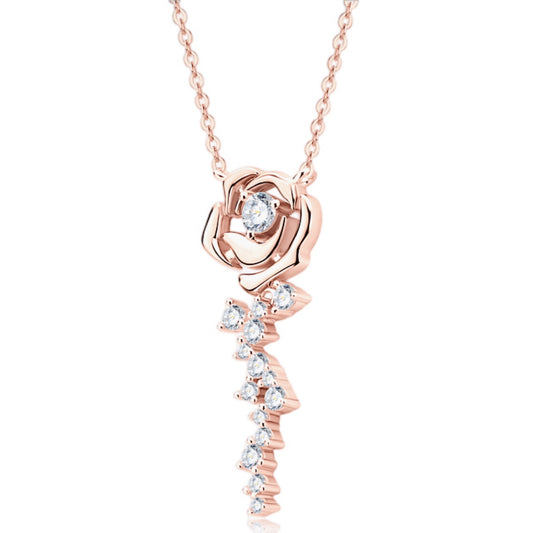 Sterling Silver 18K Rose Gold Toned Pendant Necklace