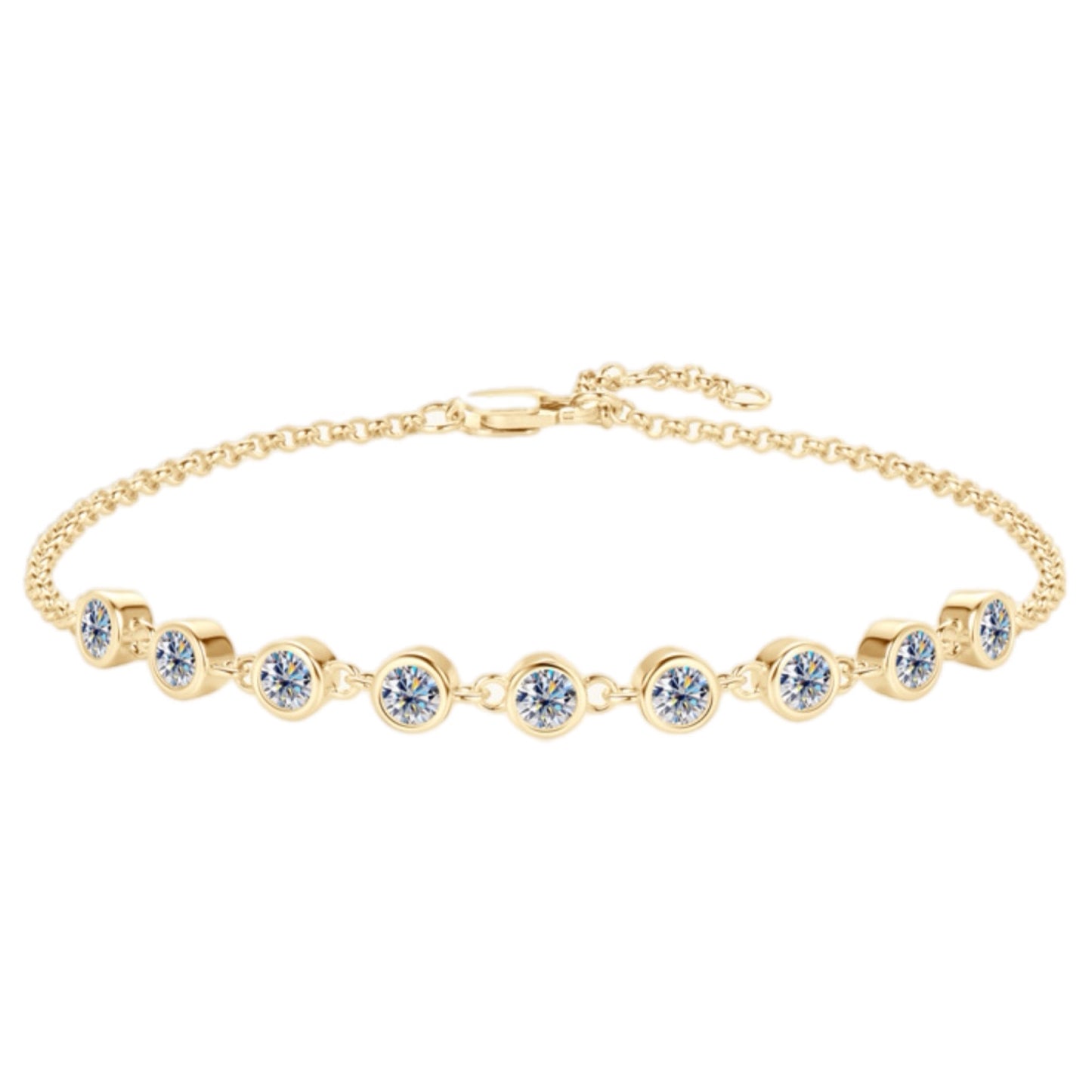 Inlaid Moissanite Sterling Silver Bracelet