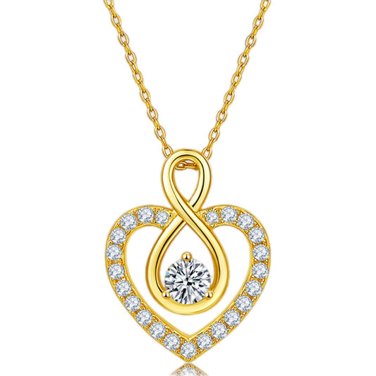 Infinity Love 1 Carat Moissanite Heart Necklace