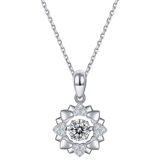 Moissanite Flower Charm Necklace