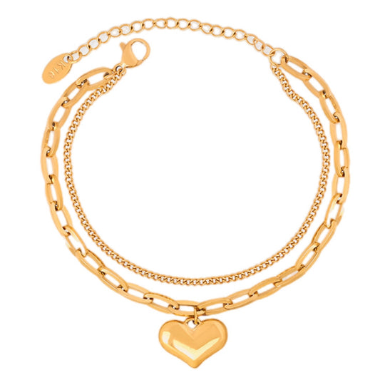 Heart Charm Chain Bracelet