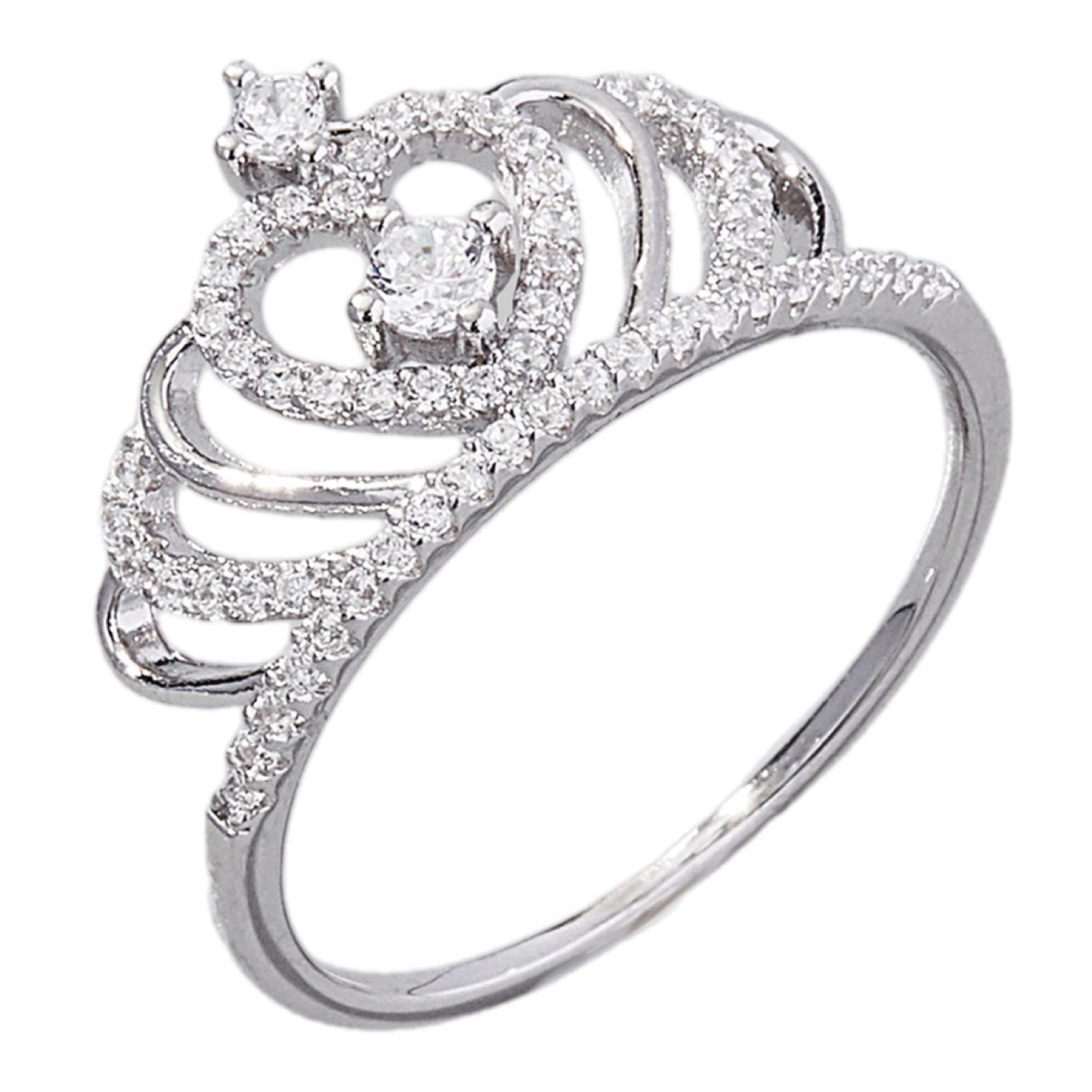 Crown CZ Sterling Silver Ring