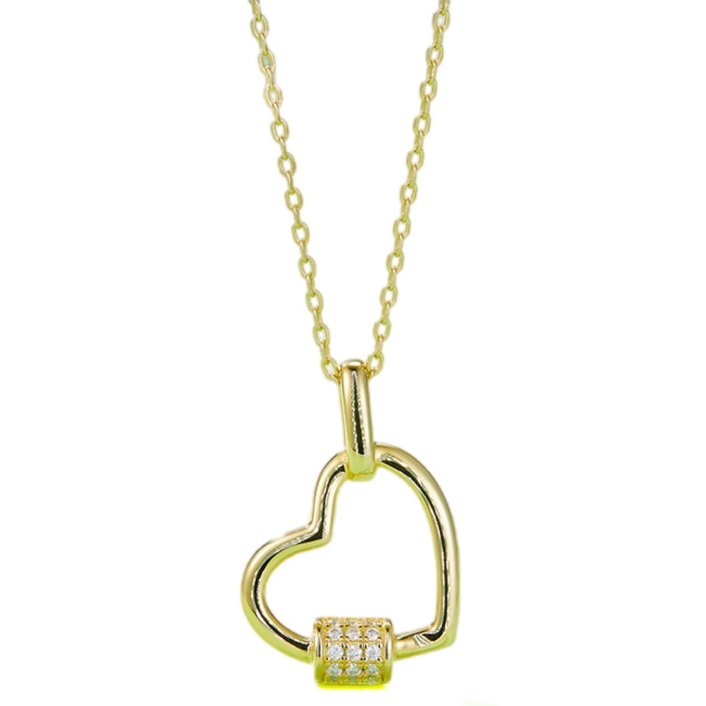 Moissanite Sterling Silver Heart Shape Necklace