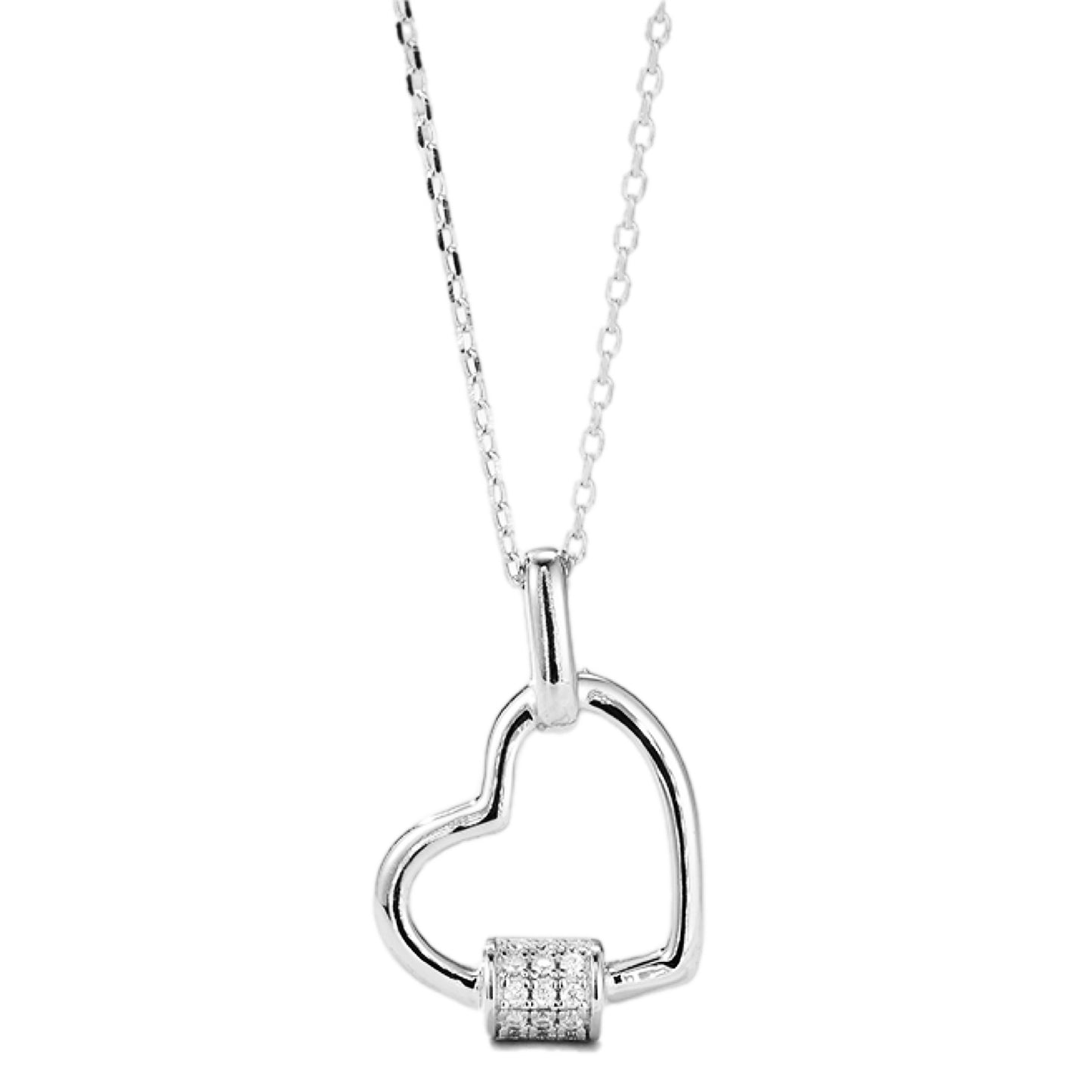 Moissanite Sterling Silver Heart Shape Necklace