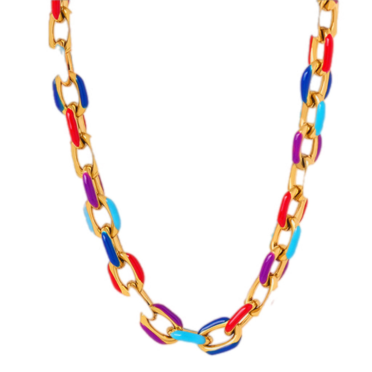 18K Gold Toned Titanium Steel Necklace