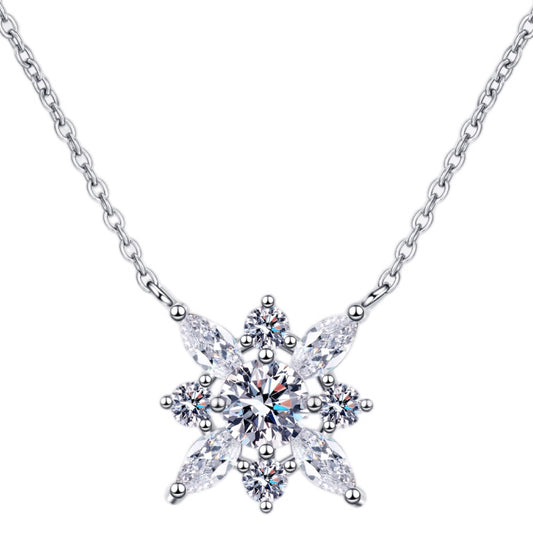 Moissanite Rhodium-Plated Necklace