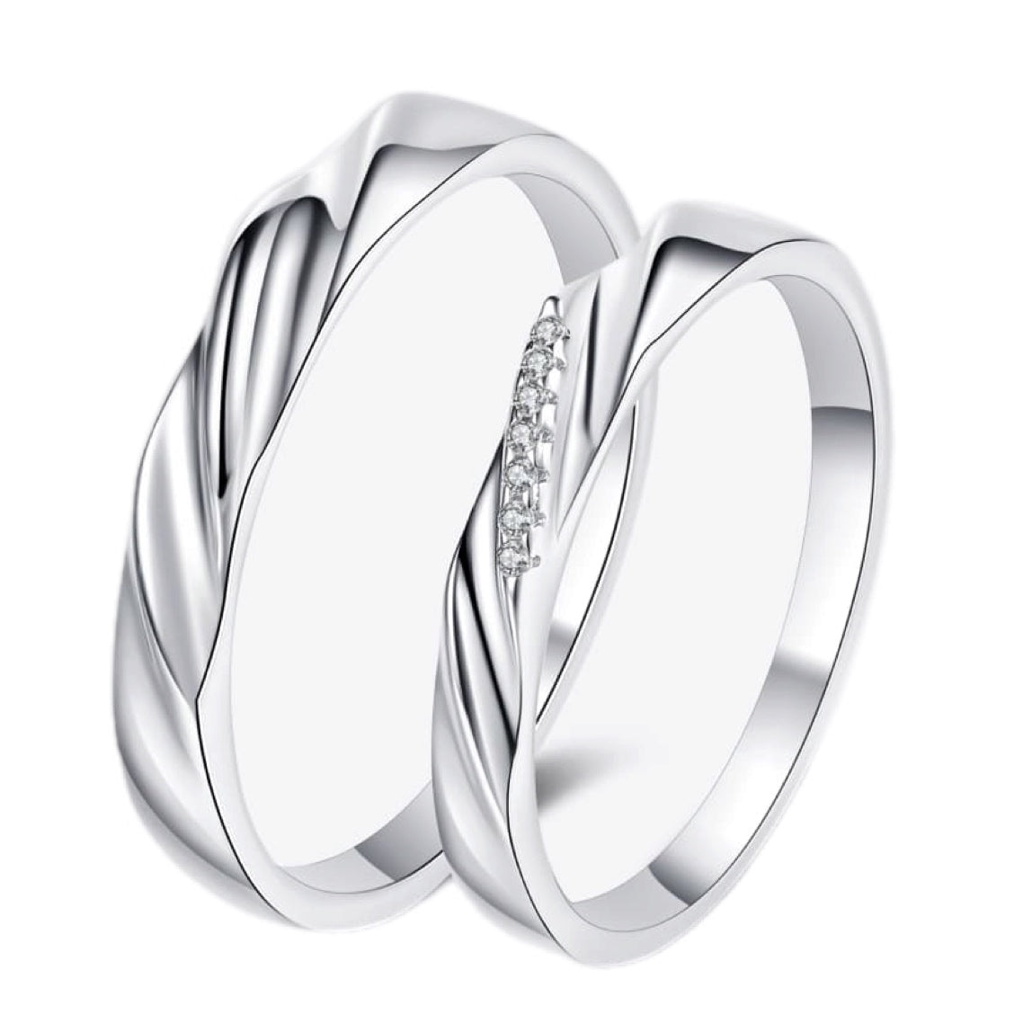 Minimalist Sterling Silver Rhodium-Plated Rings