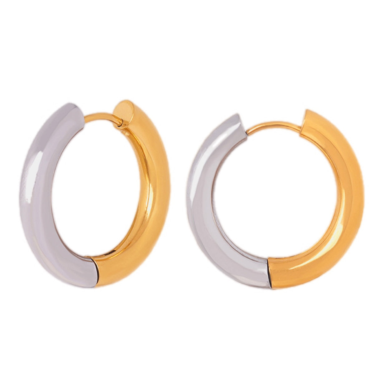 18K Gold Toned Huggie Earrings