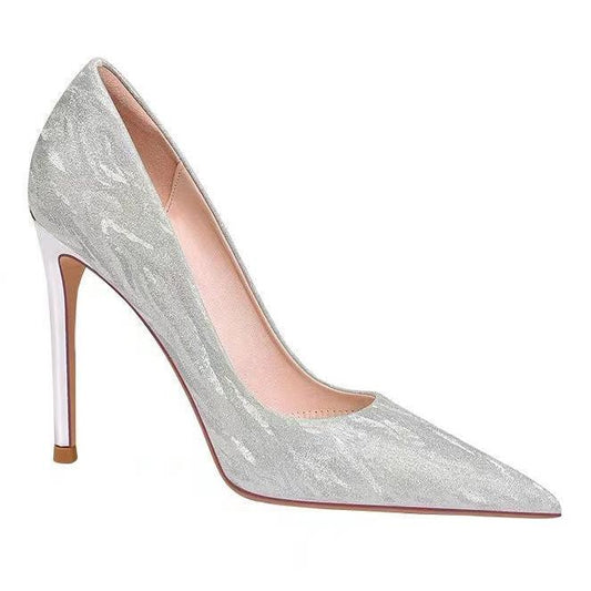 Glitter Silver or Champagne Stiletto Heels