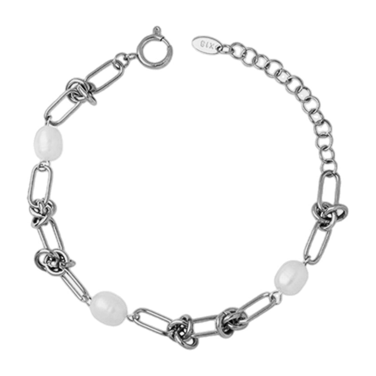 Elegance in Links Freshwater Pearl Bracelet