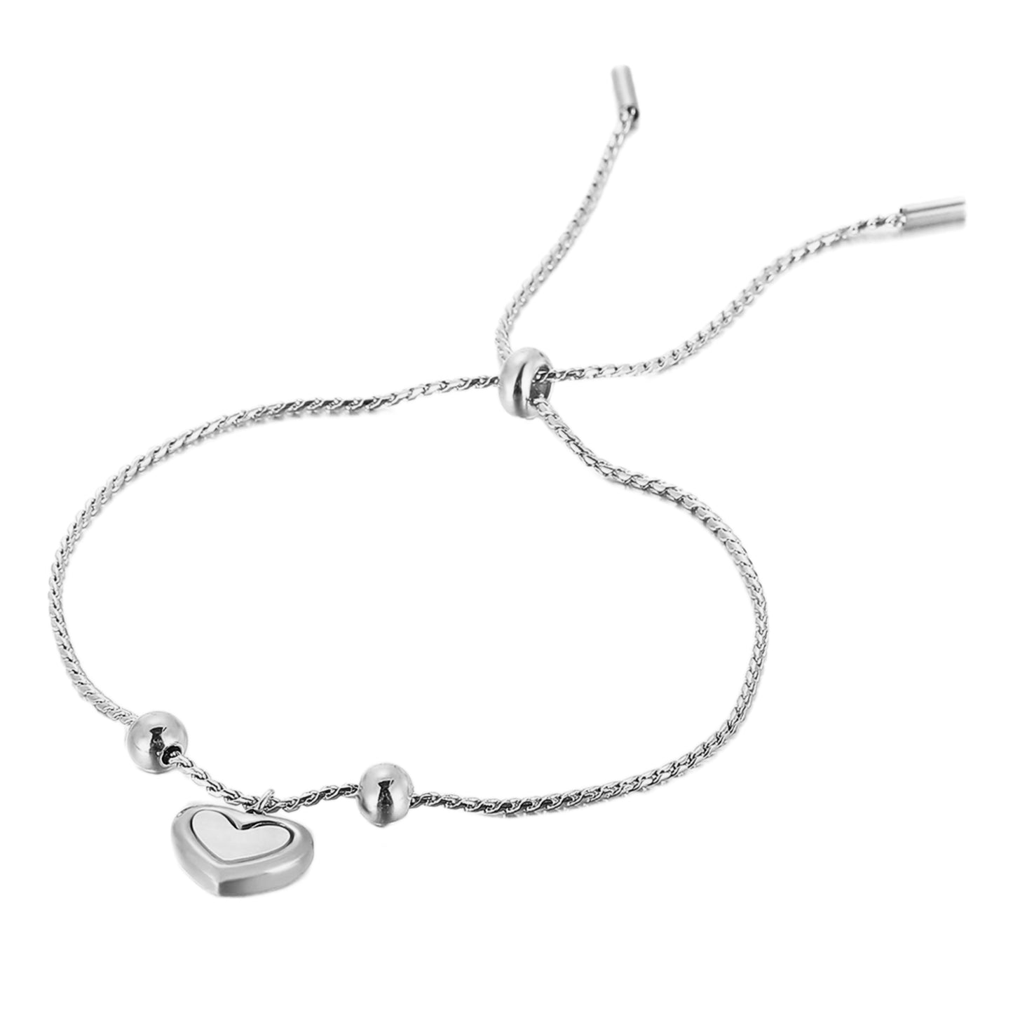 Mother-Of-Pearl Heart Stainless Steel Bracelet