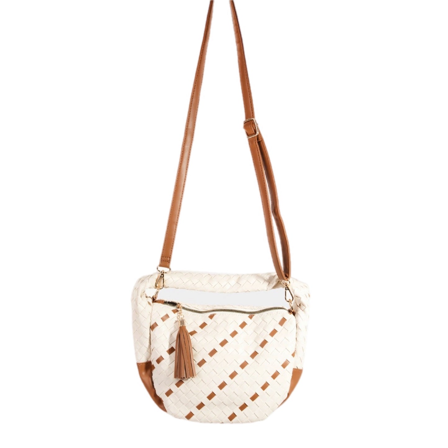 Tassel Weave Semi Circle Bag