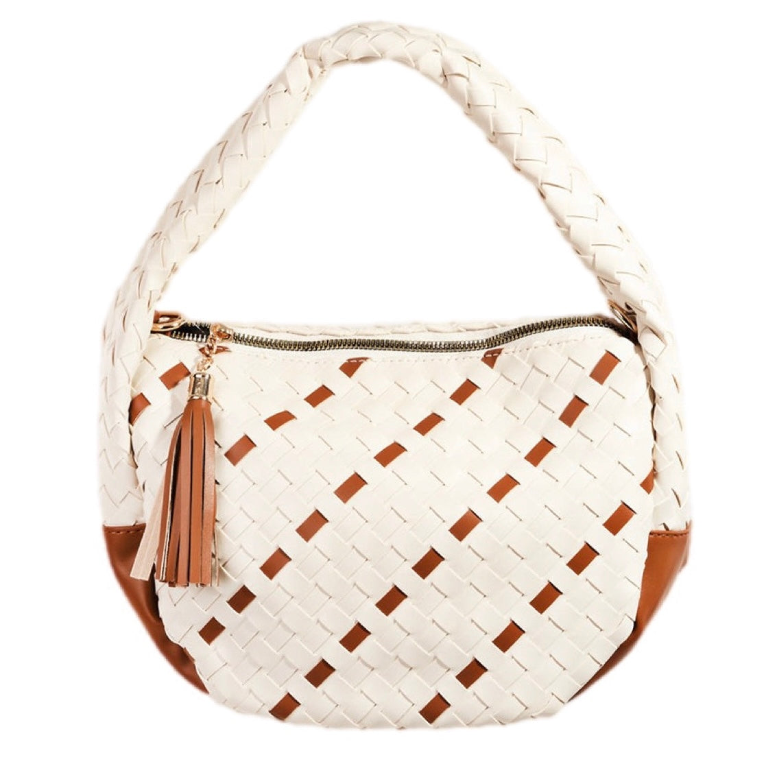 Tassel Weave Semi Circle Bag