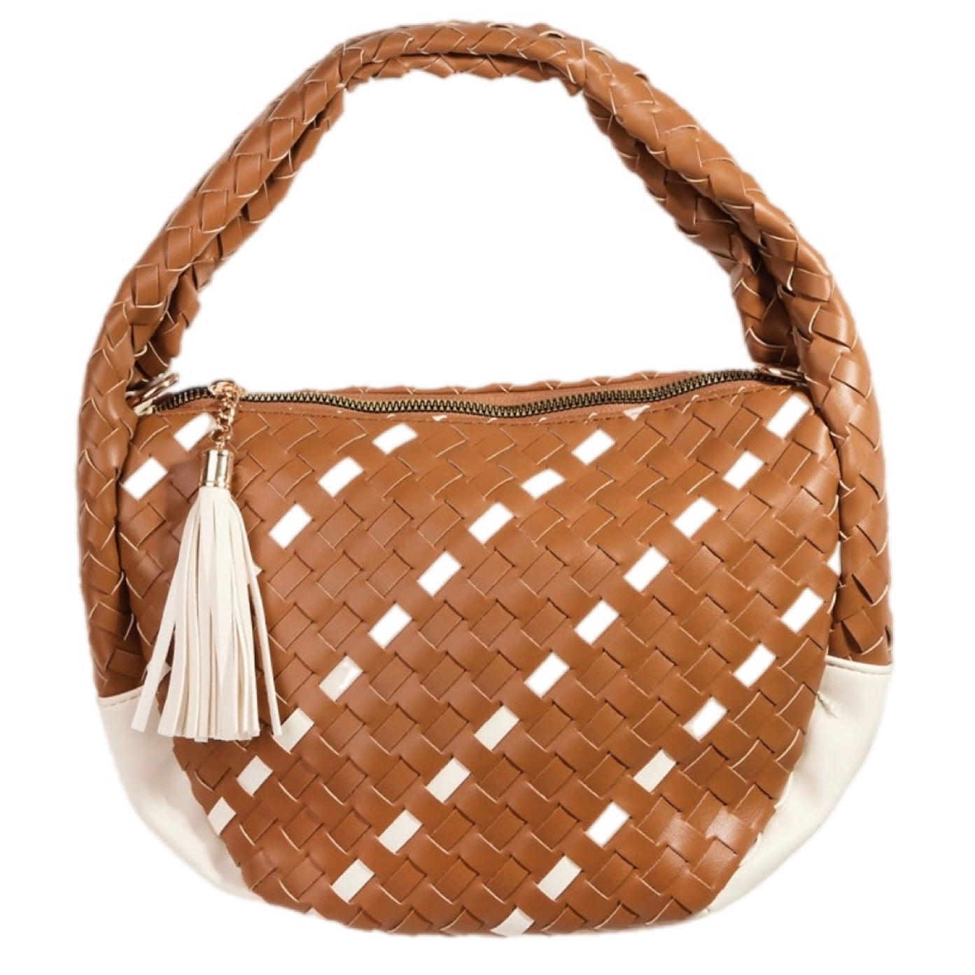 Tassel Weave Semi Circle Bag