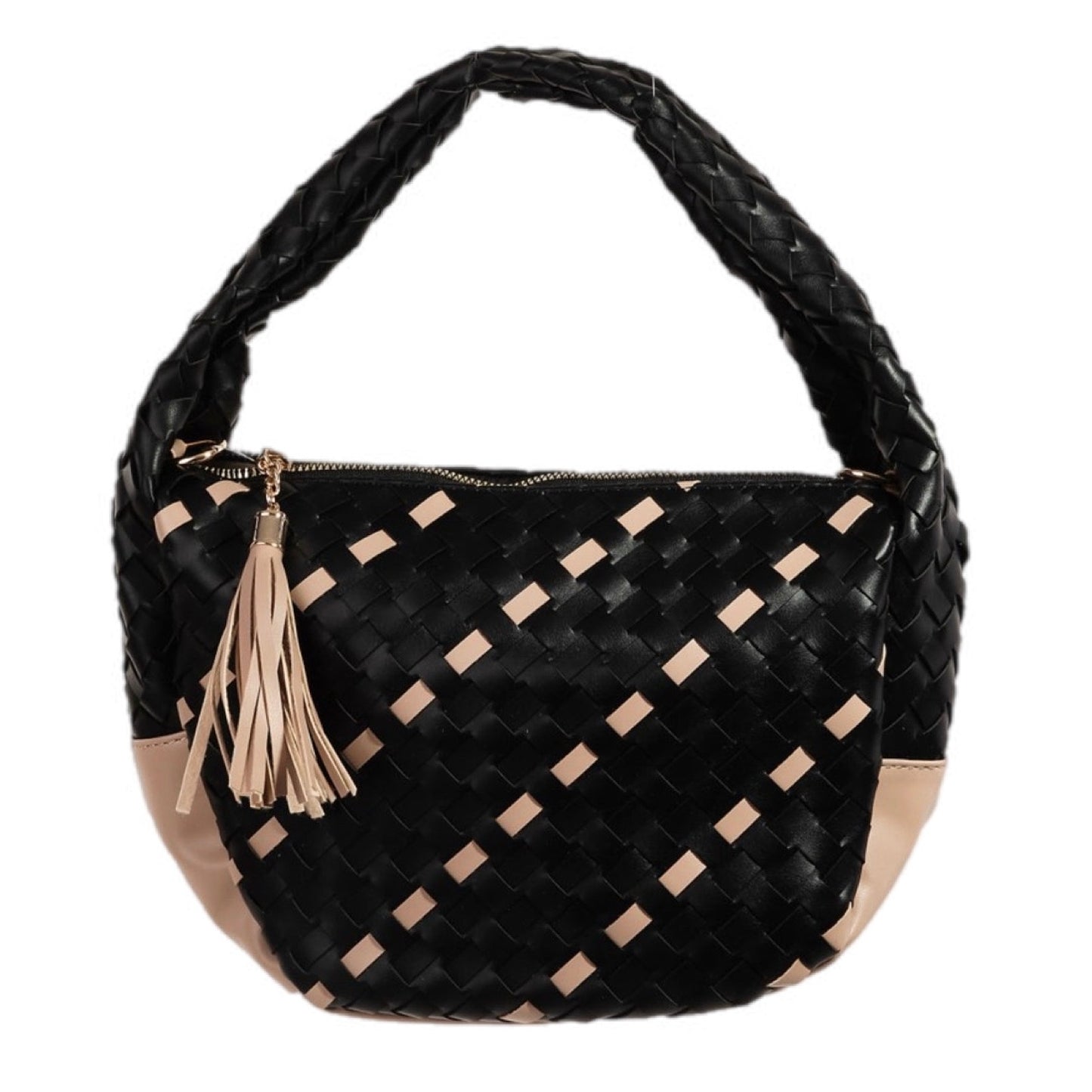 Tassel Weave Semi Circle Bag