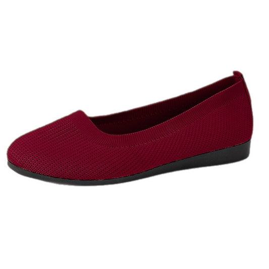 Round Toe Knit Ballet Flats