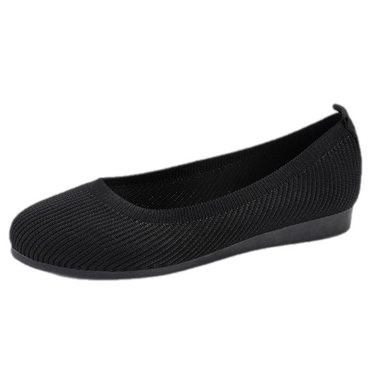 Round Toe Knit Ballet Flats