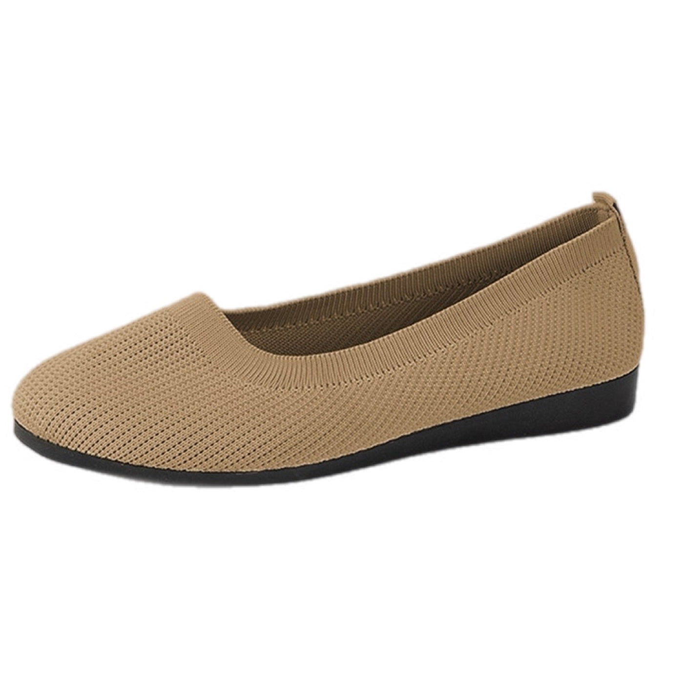 Round Toe Knit Ballet Flats