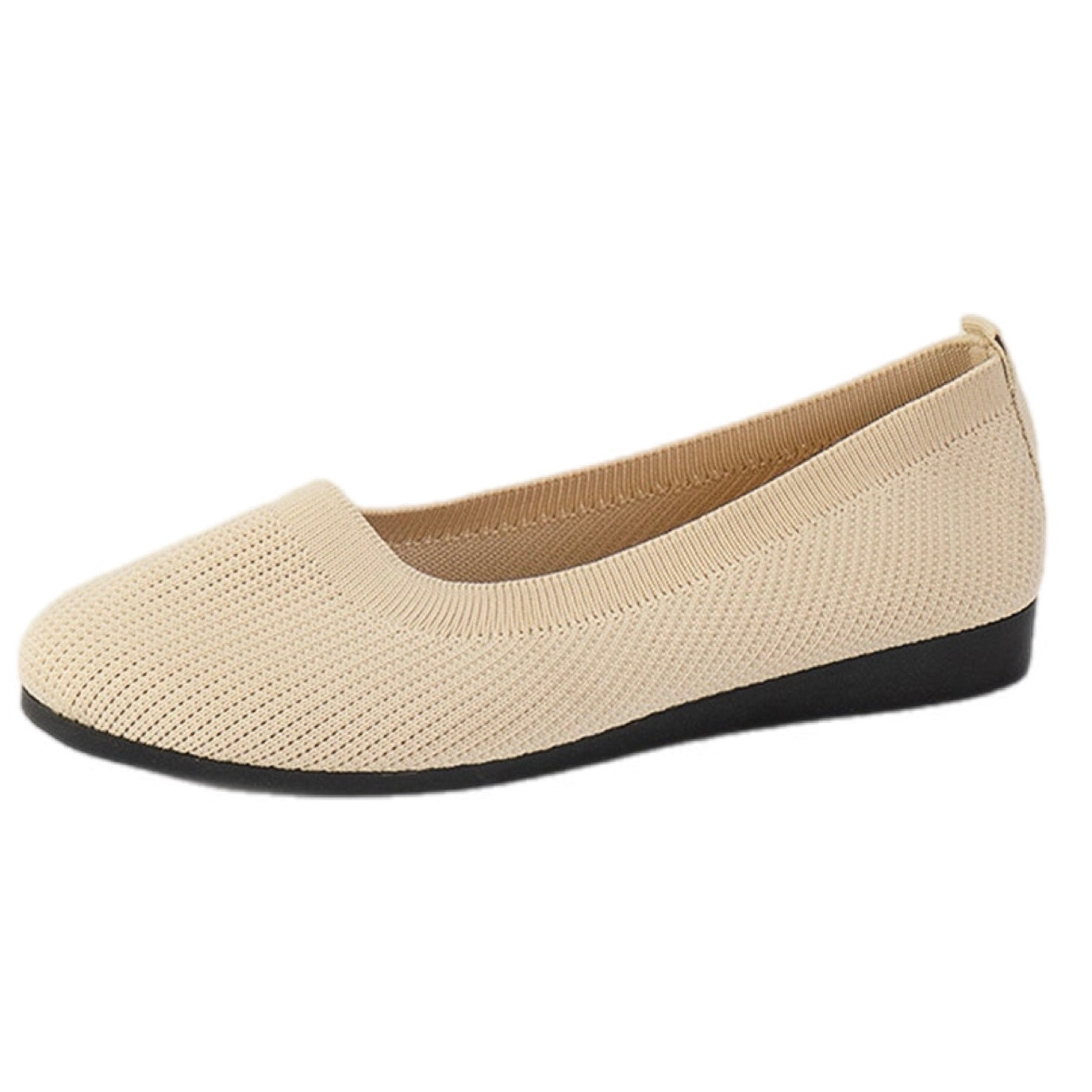 Round Toe Knit Ballet Flats