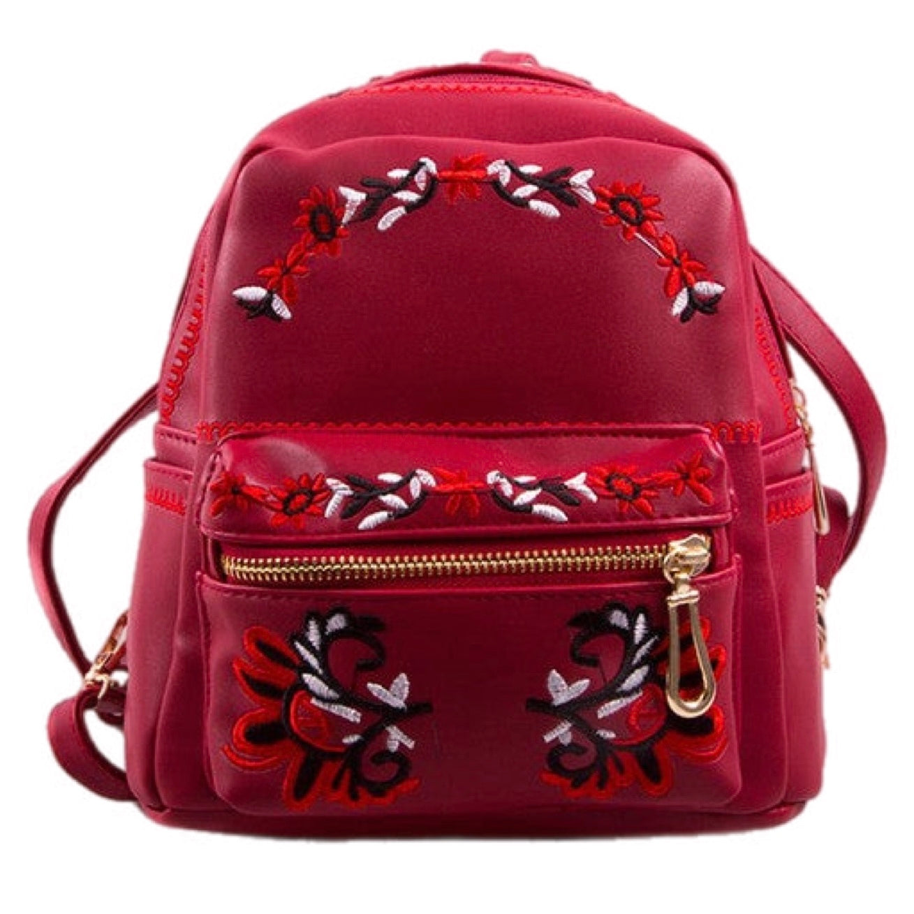 Embroidered Floral Backpack