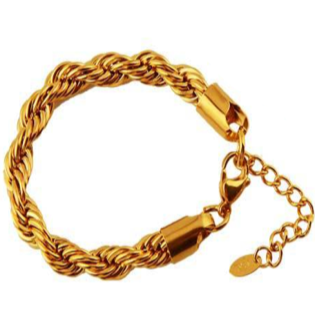 Chunky Twisted Gold Steel Chain Necklace or Bracelet