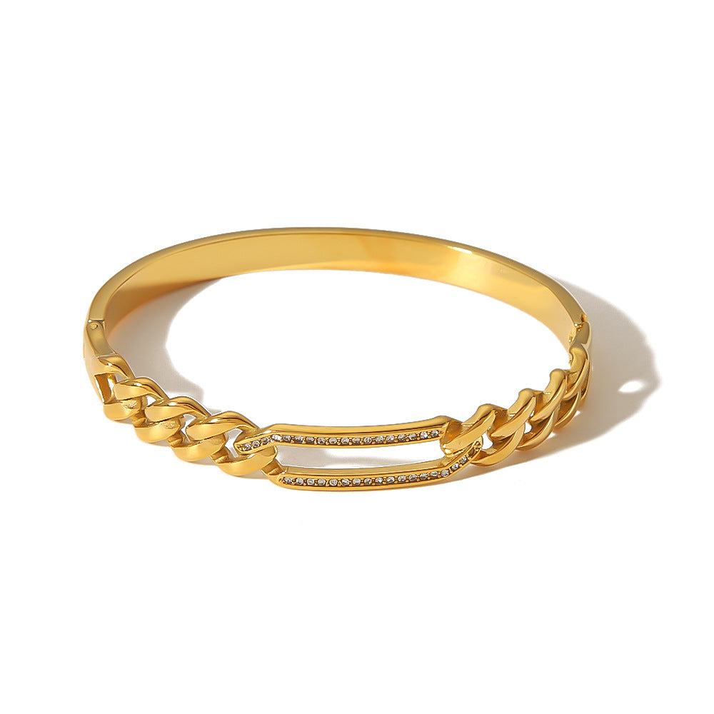 Gold Steel Twisted Bracelet