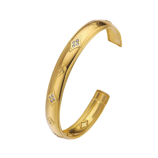 Gold CZ Cuff Bracelet