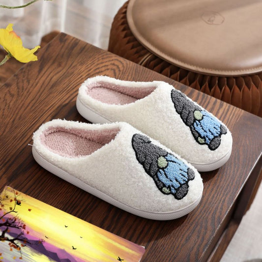 Christmas Gnome Print Home Plush Slippers