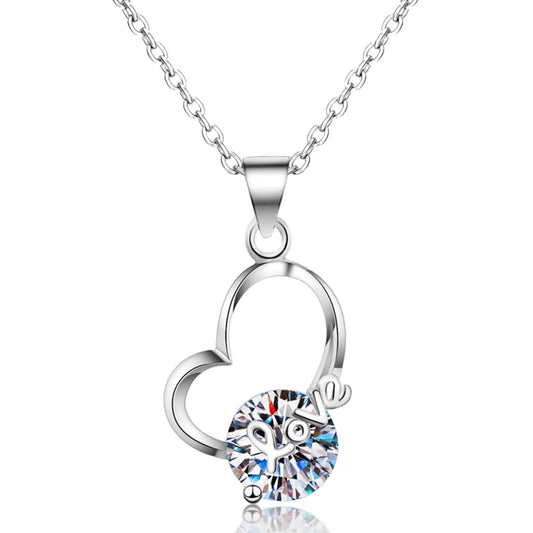 Radiant Heart 2 Carat Moissanite Solitaire Pendant