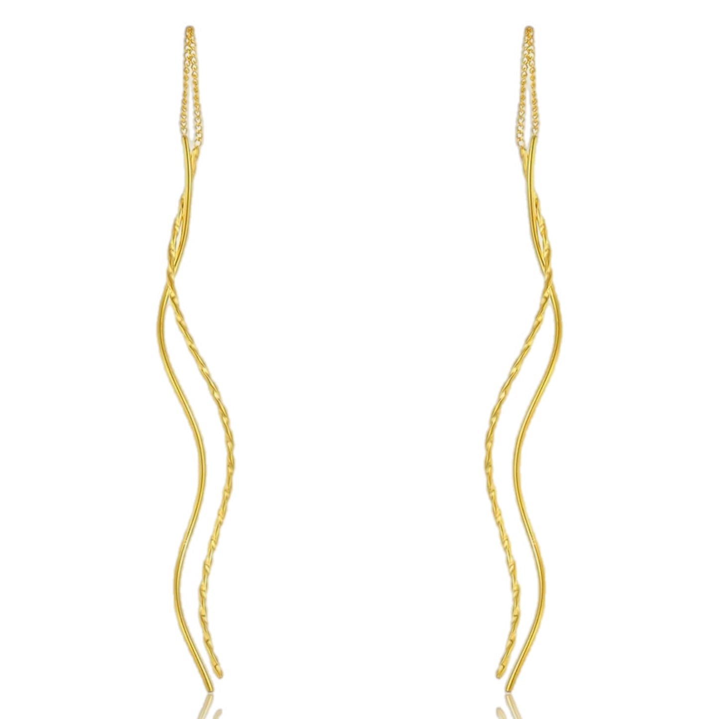 Golden Whispers Threader Earrings