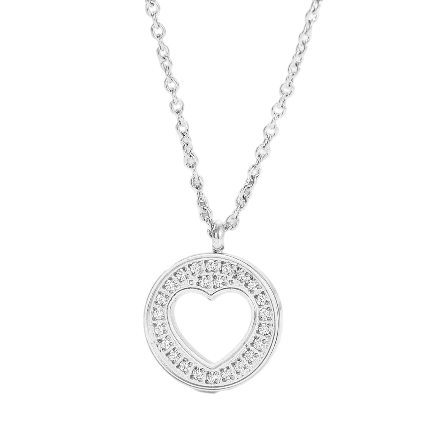 Radiant Heart Silver Halo Pendant