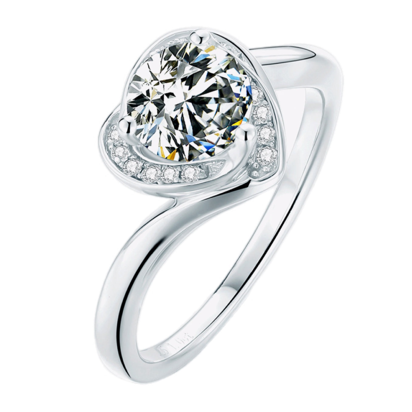 Platinum Embrace Moissanite Engagement Ring