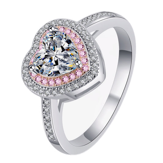 Blushing Halo 1 Carat Moissanite Ring