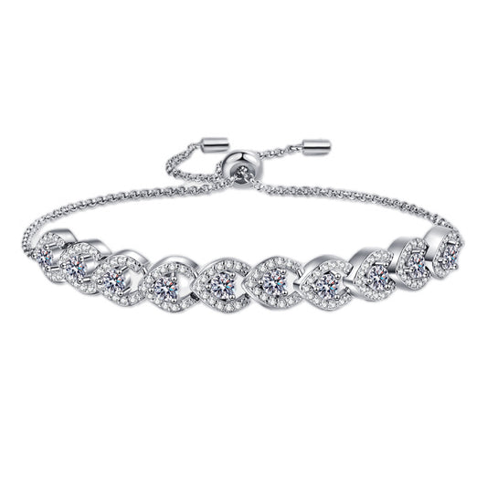 1 Carat Moissanite Elegance Silver Bracelet