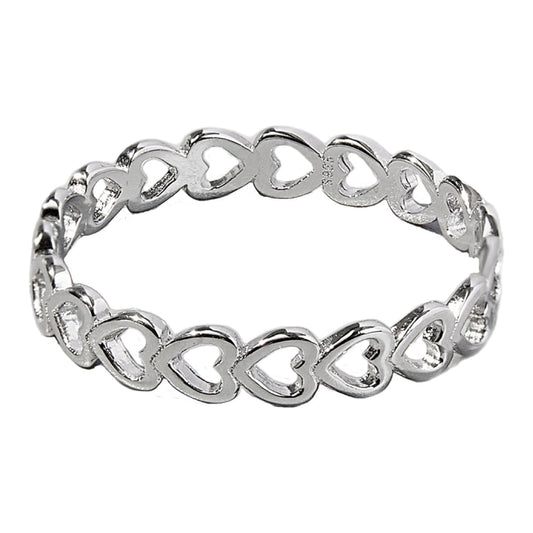 Sterling Silver Eternal Hearts Band