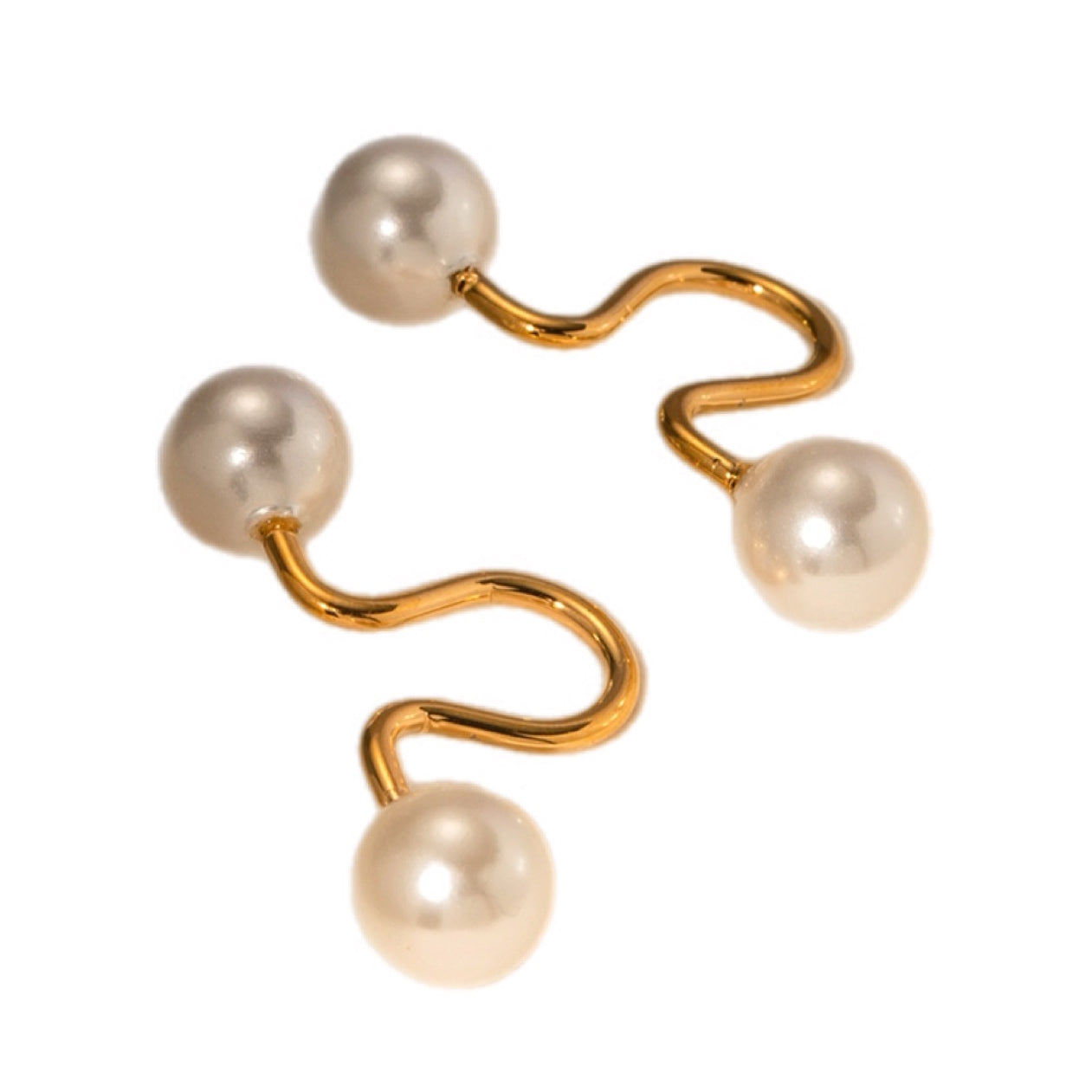 Stainless Steel Imitation Pearl Ear Cuffs