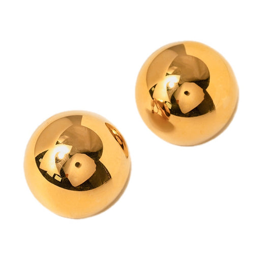 Hemispherical Stainless Steel Clip On Earrings