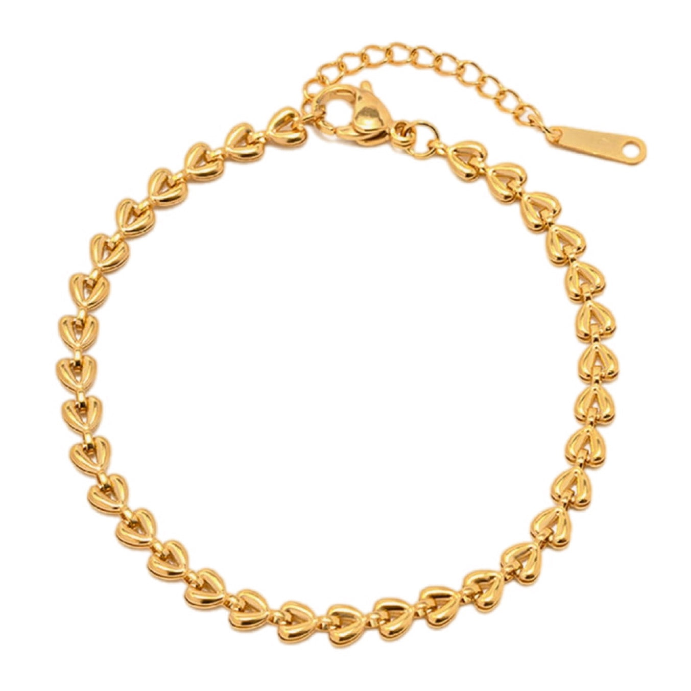 Golden Heart Chain Link Bracelet