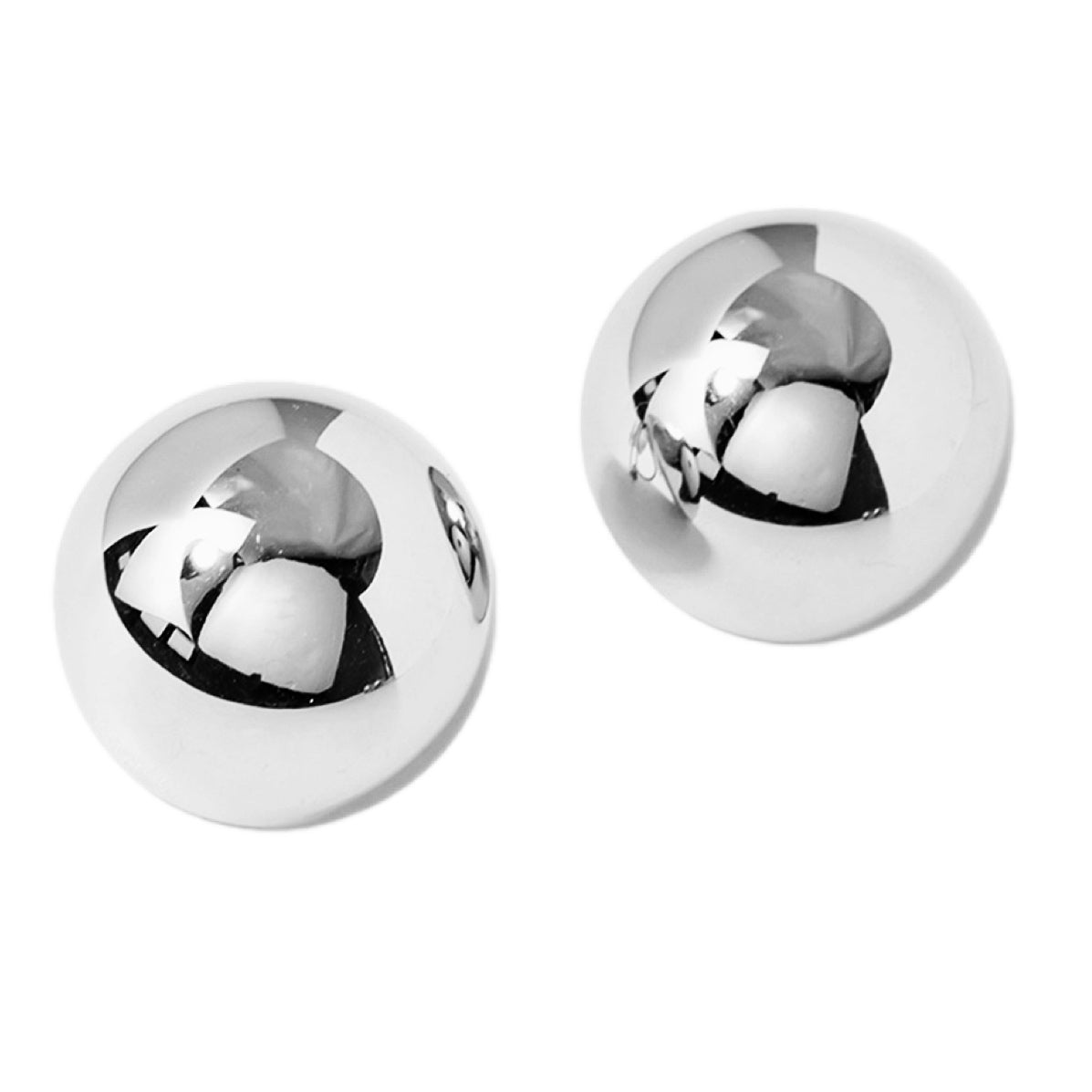 Hemispherical Stainless Steel Clip On Earrings