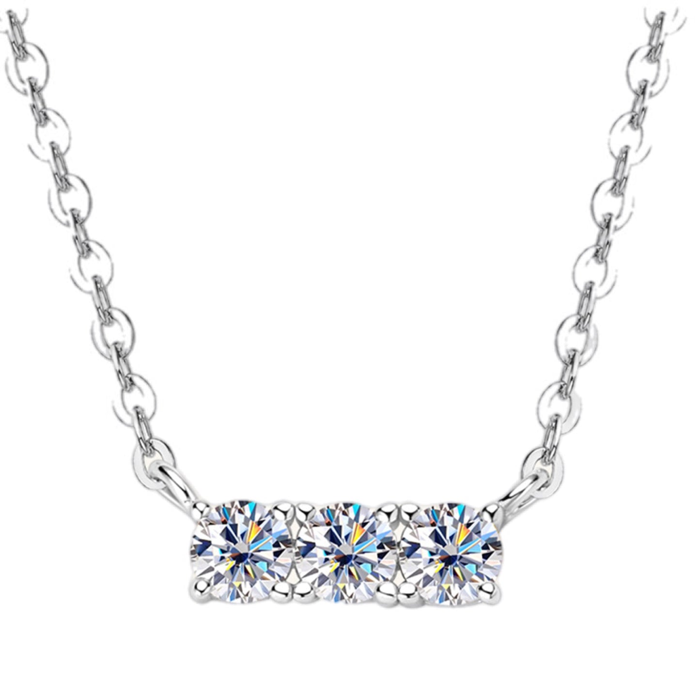 Moissanite Elegance Bar Necklace