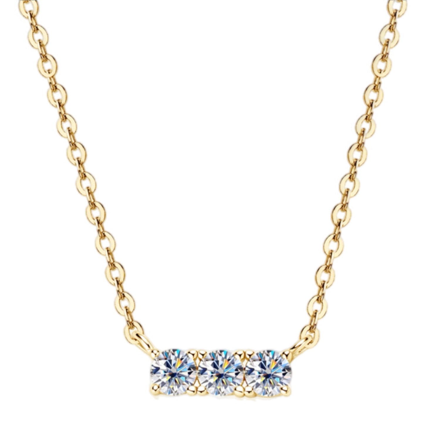 Moissanite Elegance Bar Necklace