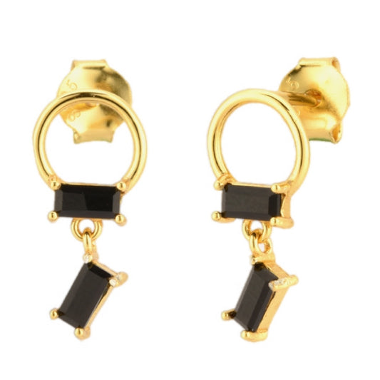 Timeless Elegance Dual-Tone Drop Earrings