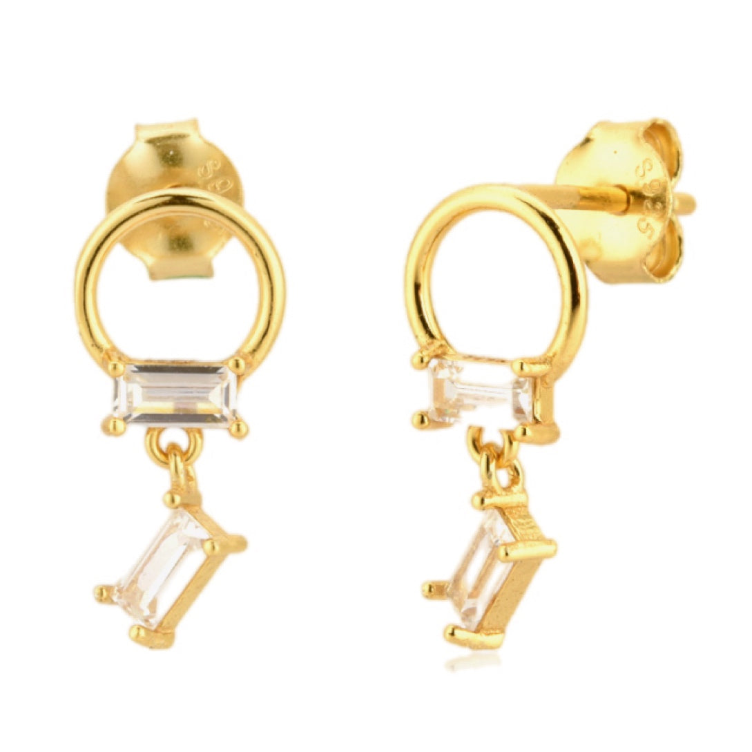 Timeless Elegance Dual-Tone Drop Earrings