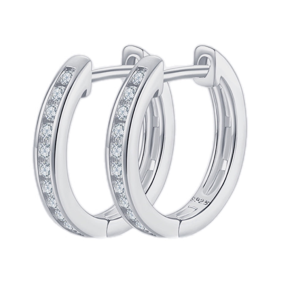 Sterling Luminescence Moissanite Hoop Earrings