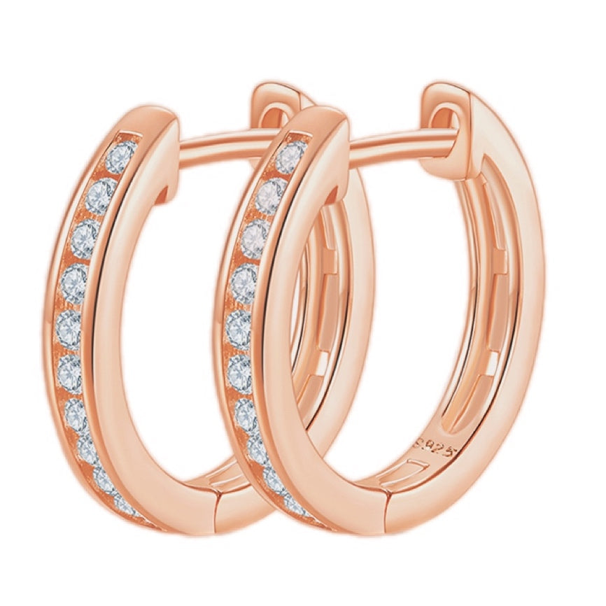 Sterling Luminescence Moissanite Hoop Earrings