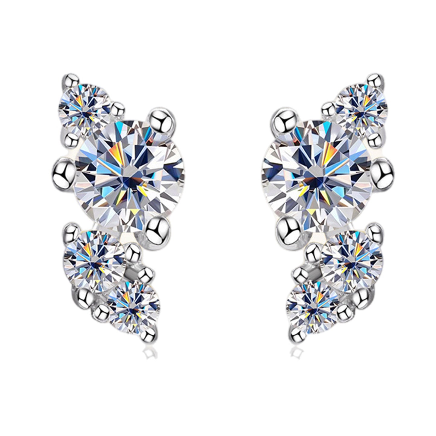 Golden Radiance Moissanite Stud Earrings