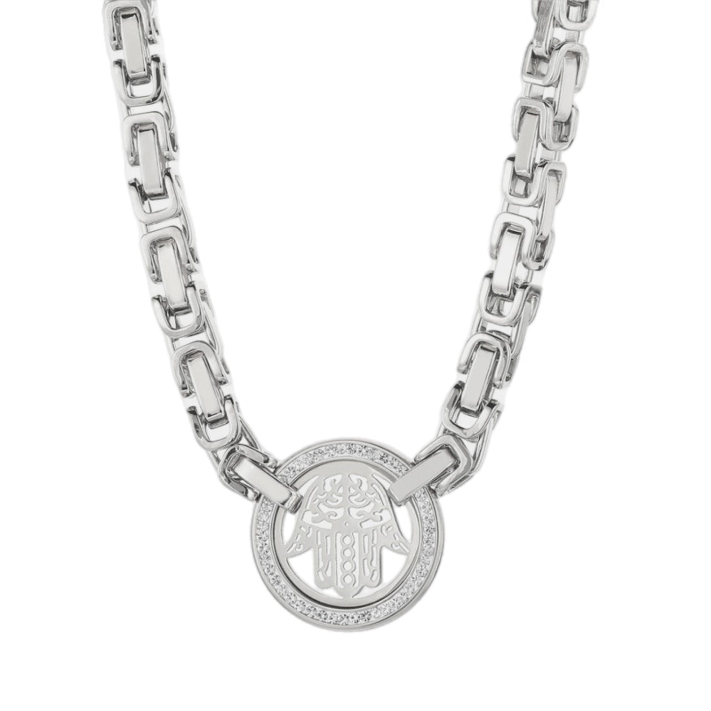 Majestic Monogram Zircon Medallion Necklace