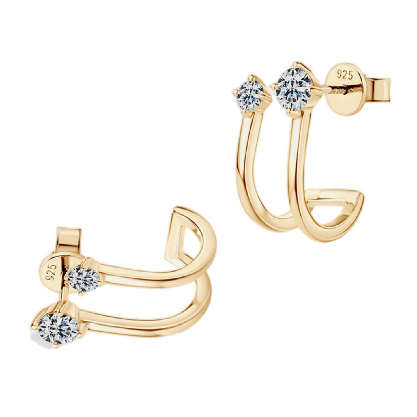 Contemporary Brilliance Moissanite C-Hoop Earrings