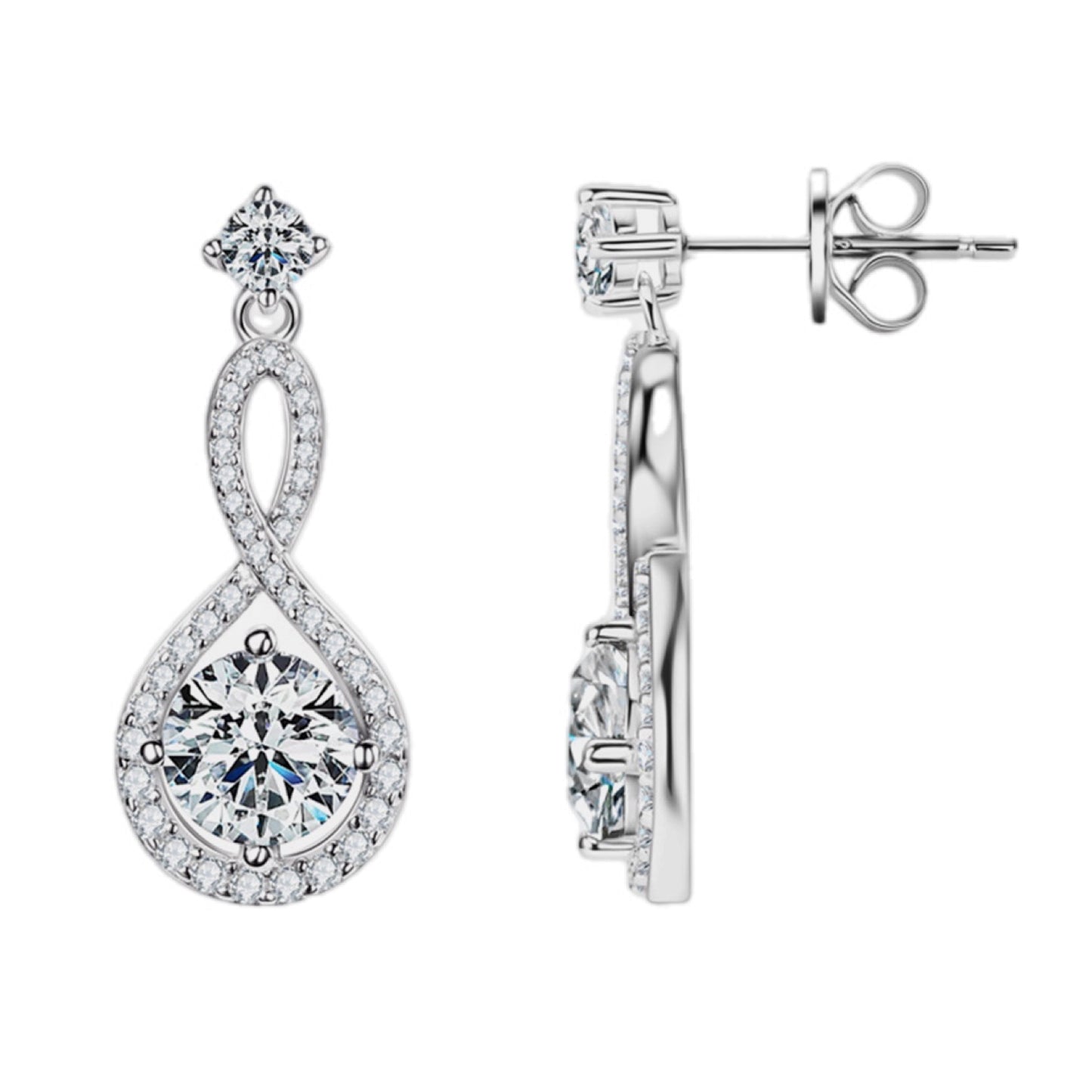 Infinite Shimmer Moissanite Drop Earrings