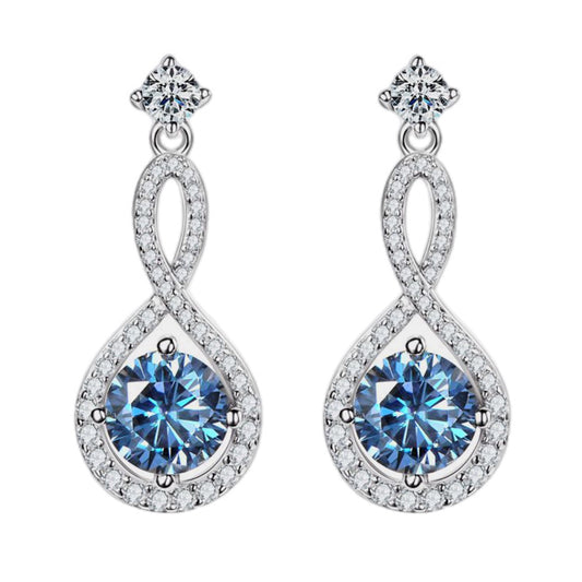 Infinite Shimmer Moissanite Drop Earrings